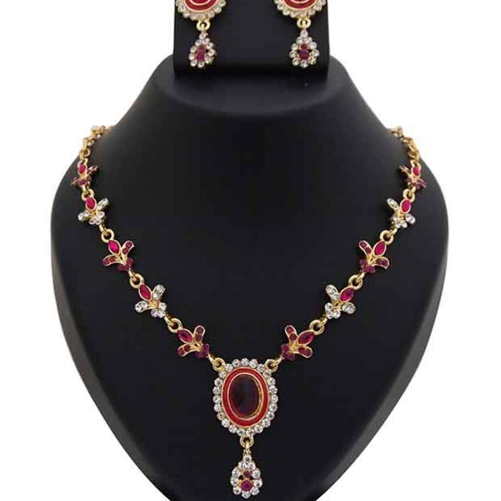 Hot pink Dangle Neckless set